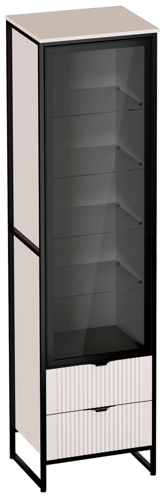 Шкаф однодверный Нора, с ящиками, металл бруклин / персидский жемчуг