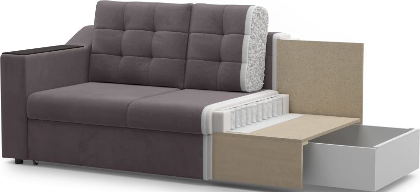 Диван П-образный Невада, модель 020, комплектация 5 левый, Omega 32 (темно-серый)