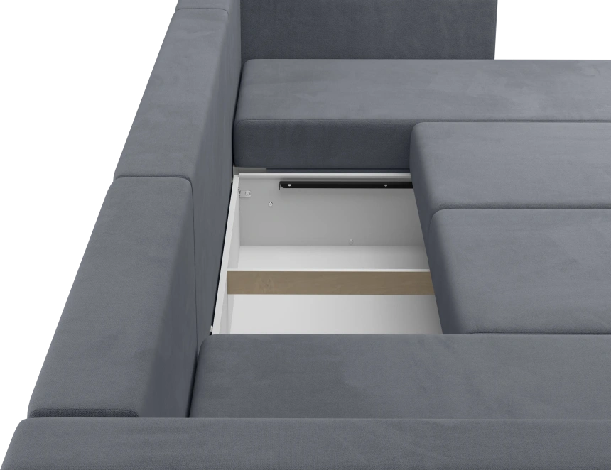 Диван П-образный Невада, модель 020, комплектация 5 левый, Omega 32 (темно-серый)