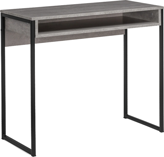 Стол письменный Лео Лофт, бетон / матовый черный
