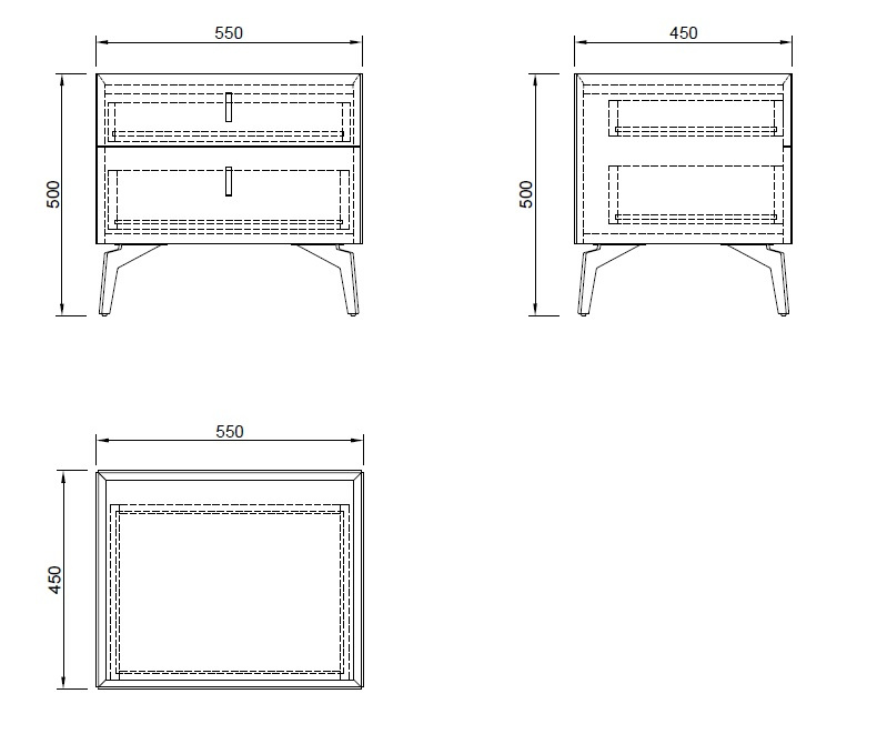 Тумба прикроватная 77IP-NS817/1, с ящиками
