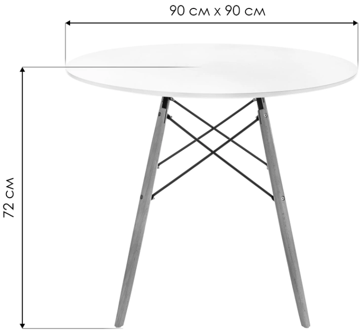 Кухонный стол Table, 90х72, white / wood