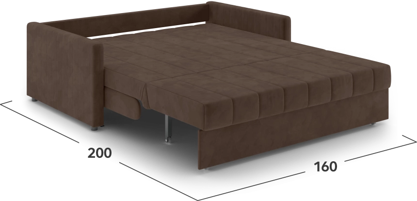 ​Диван прямой Хилтон 160, модель 139, Ultra Chocolate​ (шоколадный) / венге