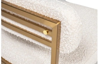 Стул GY-08504, мягкий, букле, бежевый / матовое золото