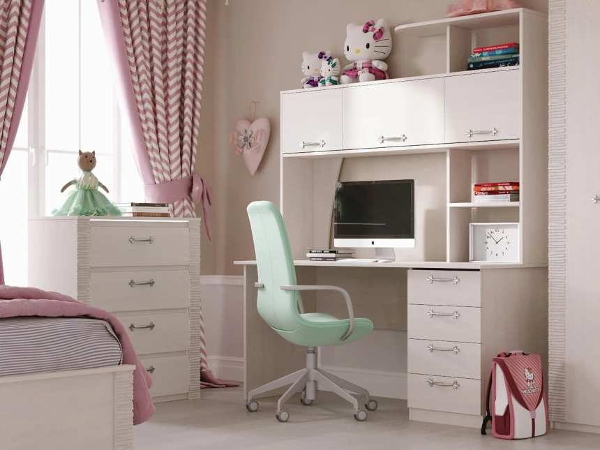 Гарнитур для молодёжной комнаты Элана, композиция 3, бодега белая