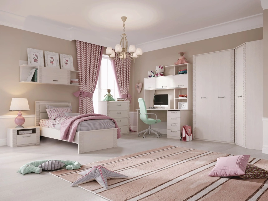 Гарнитур для молодёжной комнаты Элана, композиция 3, бодега белая