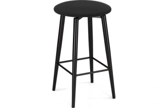 Полубарный табурет Гангток, крутящийся, черный / черный матовый