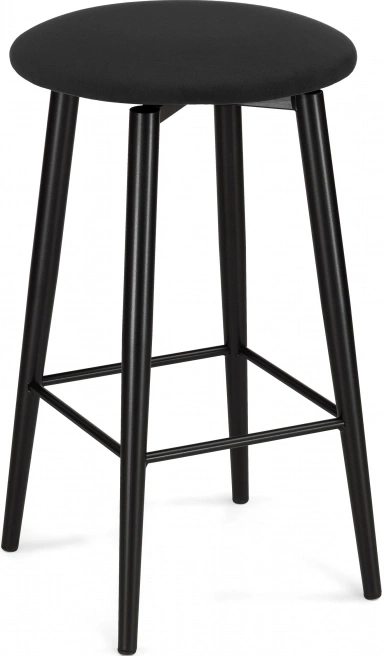 Полубарный табурет Гангток, крутящийся, черный / черный матовый