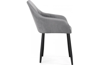 Стул Слэм, мягкий, с подлоктниками, темно-серое / черное