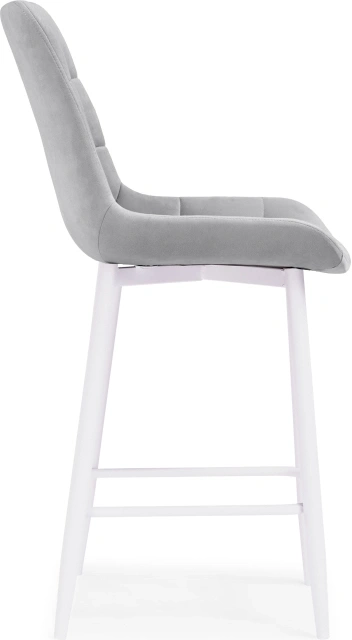 Полубарный стул Алст, велюр светло-серый / белый