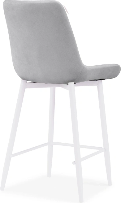 Полубарный стул Алст, велюр светло-серый / белый