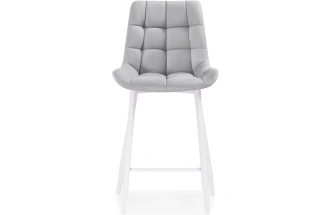 Полубарный стул Алст, велюр светло-серый / белый