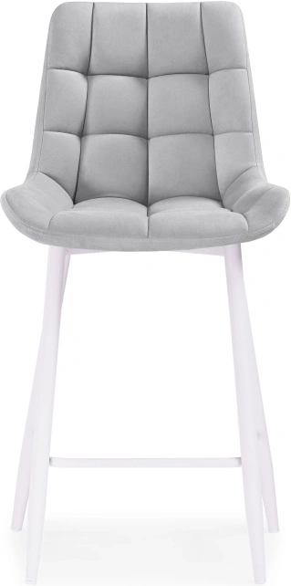 Полубарный стул Алст, велюр светло-серый / белый