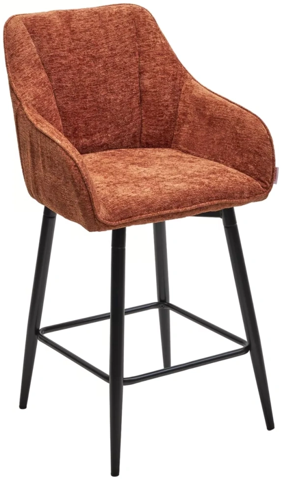 Полубарный стул Eryk, поворотный, 3018-09 терракотовый, шенилл , черный каркас (H=67)