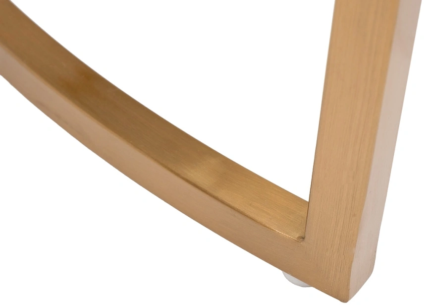 Журнальный стол GY-08549 с пуфом, 84.5x84.5x47, стекло, прозрачный / золото