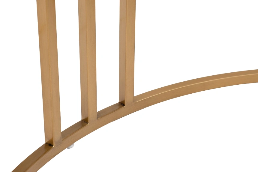 Журнальный стол GY-08549 с пуфом, 84.5x84.5x47, стекло, прозрачный / золото