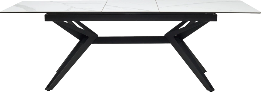 Кухонный стол раздвижной Urbino 180, Matte Statuario Белый мрамор матовый, керамика, черный каркас