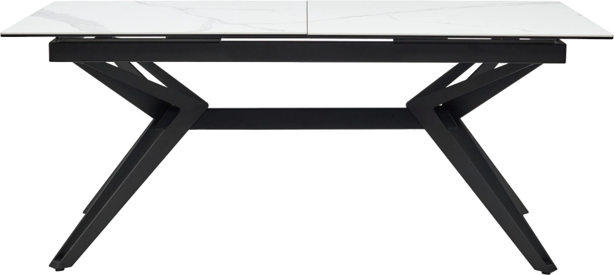 Кухонный стол раздвижной Urbino 180, Matte Statuario Белый мрамор матовый, керамика, черный каркас