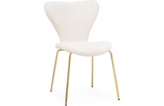 Стул на металлокаркасе Solo, мягкий, букле белый / золотой