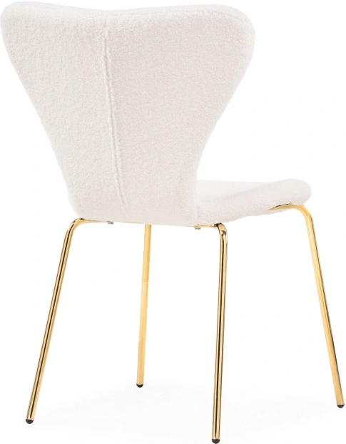 Стул на металлокаркасе Solo, мягкий, букле белый / золотой