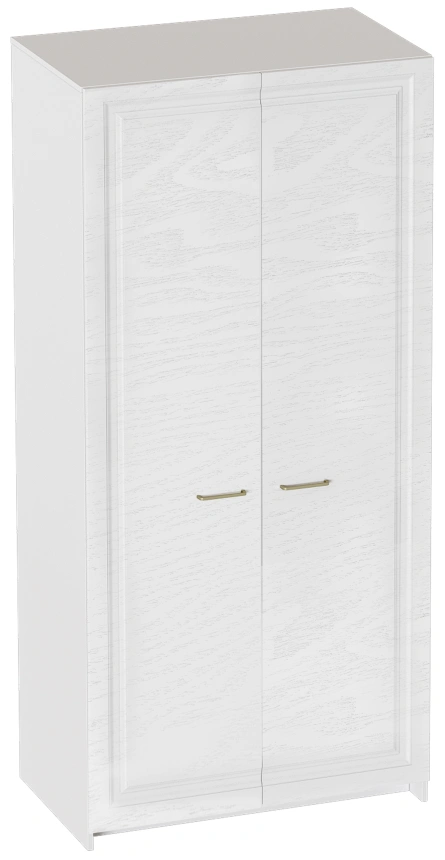 Шкаф двухдверный Манхэттен, распашной для одежды, белый аляска / айс 06