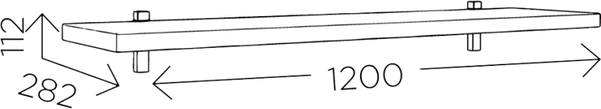 Полка навесная Мариус, М-12, дуб баррик