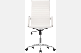 Компьютерное кресло Reus, экокожа, white / chrome