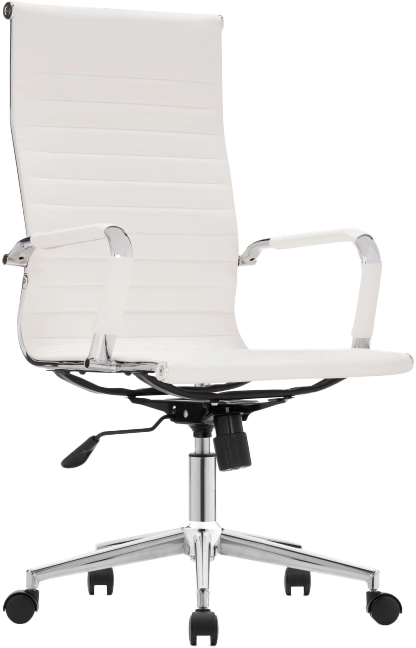 Компьютерное кресло Reus, экокожа, white / chrome