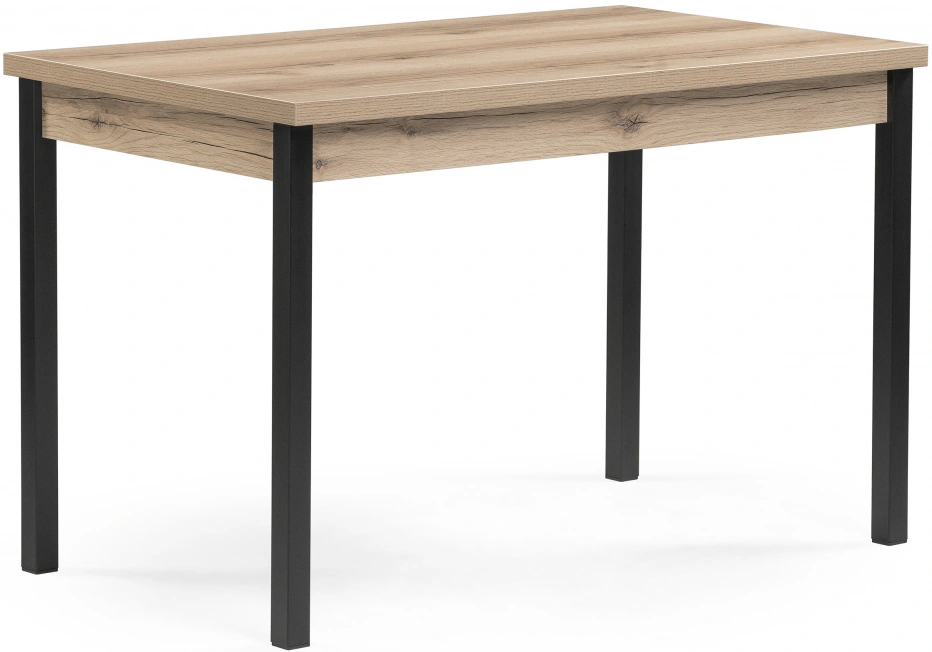 Кухонный обеденный раздвижной стол Оригон, 120(160)х70х77, дуб делано / черный матовый