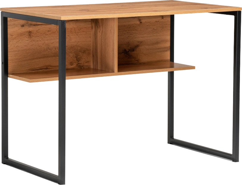 Стол письменный Клер Лофт, дуб вотан / матовый черный
