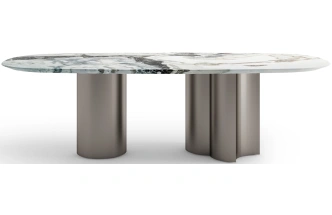 Обеденный стол 160KD-60081 , 280x120x77, мрамор, белый мрамор / серый