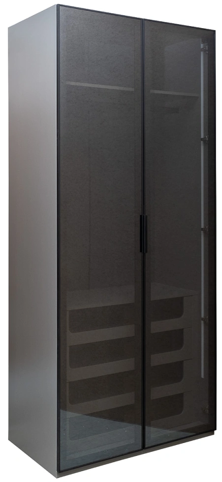 Шкаф двухдверный Alto, 100x57x230.5, распашной с ящиками, серый кобальт