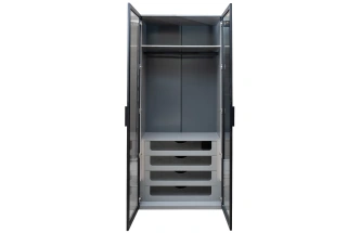 Шкаф двухдверный Alto, 100x57x230.5, распашной с ящиками, серый кобальт