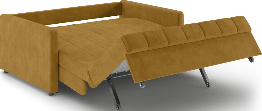 ​Диван прямой Хилтон 140, модель 139, Ultra Mustard (соломенный) / венге