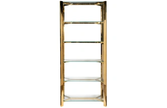 Стеллаж GY-08728, со стеклянными полками, золото 