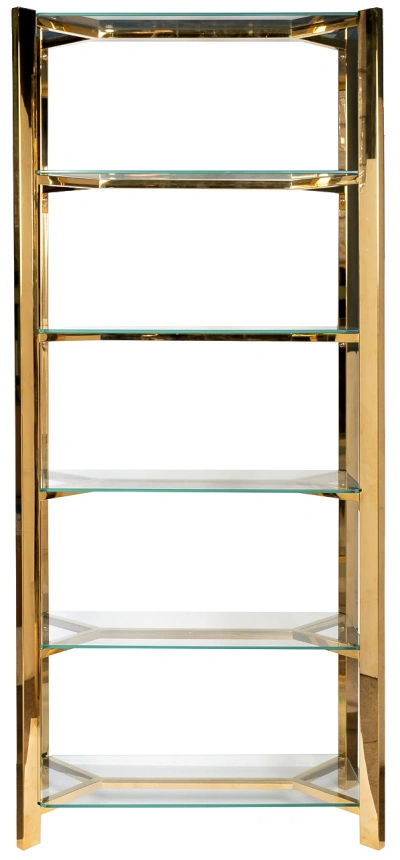 Стеллаж GY-08728, со стеклянными полками, золото 