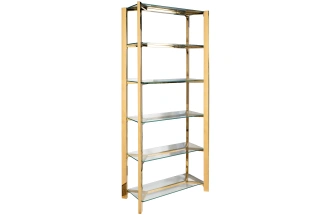 Стеллаж GY-08728, со стеклянными полками, золото 