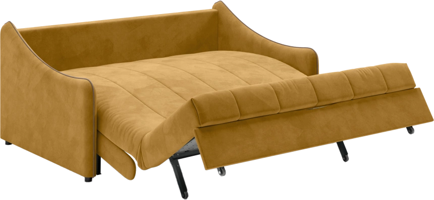 ​Диван прямой Дели 140, модель 032, Ultra Mustard / Ultra Stone (горчичный)
