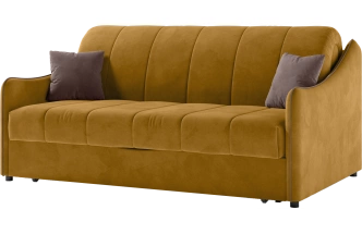 ​Диван прямой Дели 140, модель 032, Ultra Mustard / Ultra Stone (горчичный)