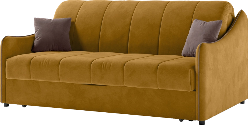​Диван прямой Дели 140, модель 032, Ultra Mustard / Ultra Stone (горчичный)