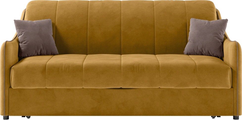 Диван прямой Дели 140, модель 032, Ultra Mustard / Ultra Stone (горчичный)