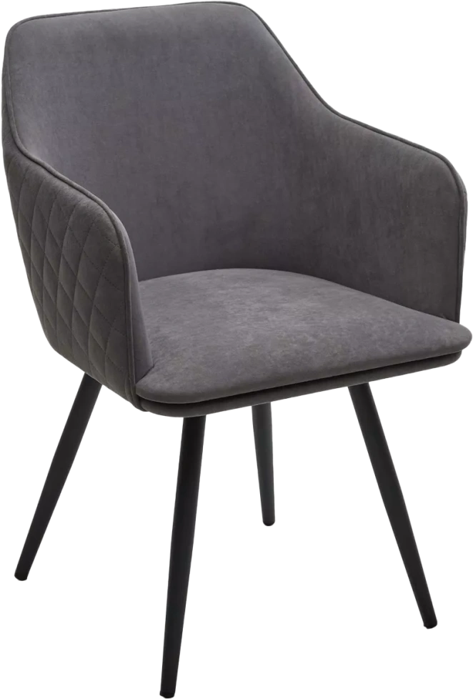 Стул Fort, поворотный, мягкий, B28 Темно-серый, велюр, черный каркас