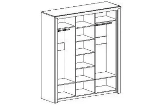 Шкаф-купе трехдверный Соренто, с зеркалом, дуб стирлинг