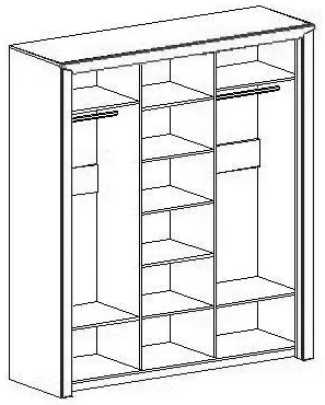 Шкаф-купе трехдверный Соренто, с зеркалом, дуб стирлинг