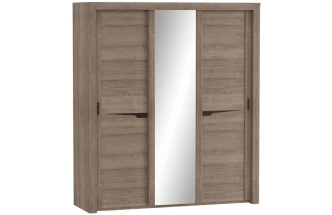 Шкаф-купе трехдверный Соренто, с зеркалом, дуб стирлинг