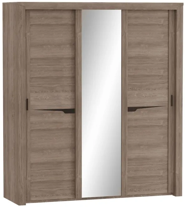 Шкаф-купе трехдверный Соренто, с зеркалом, дуб стирлинг