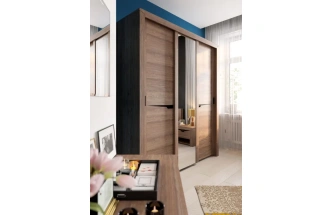 Шкаф-купе трехдверный Соренто, с зеркалом, дуб стирлинг