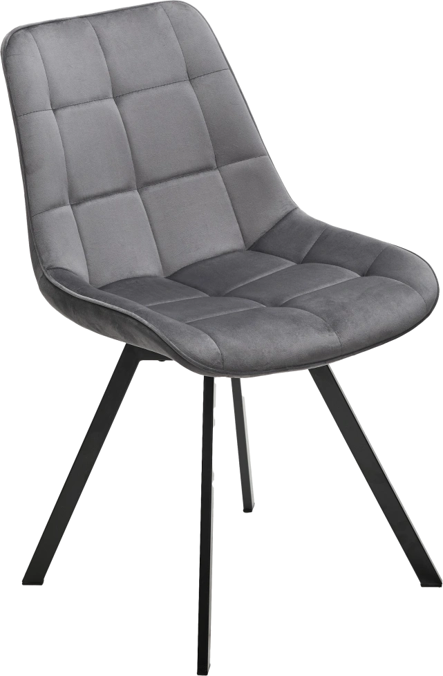 Стул Corn, мягкий, поворотный, G062-40 серый, велюр, черный каркас