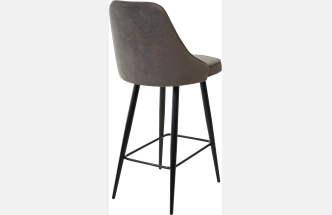 Полубарный стул Nepal-PB, Графит #14, велюр, черный каркас (H=68cm)