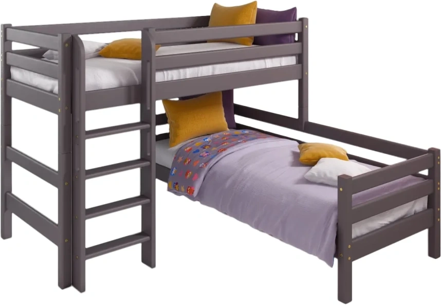 Детская угловая кровать Соня-7, с прямой лестницей, лаванда